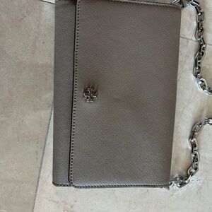 Tory Burch Metallic Gray Shoulder Bag